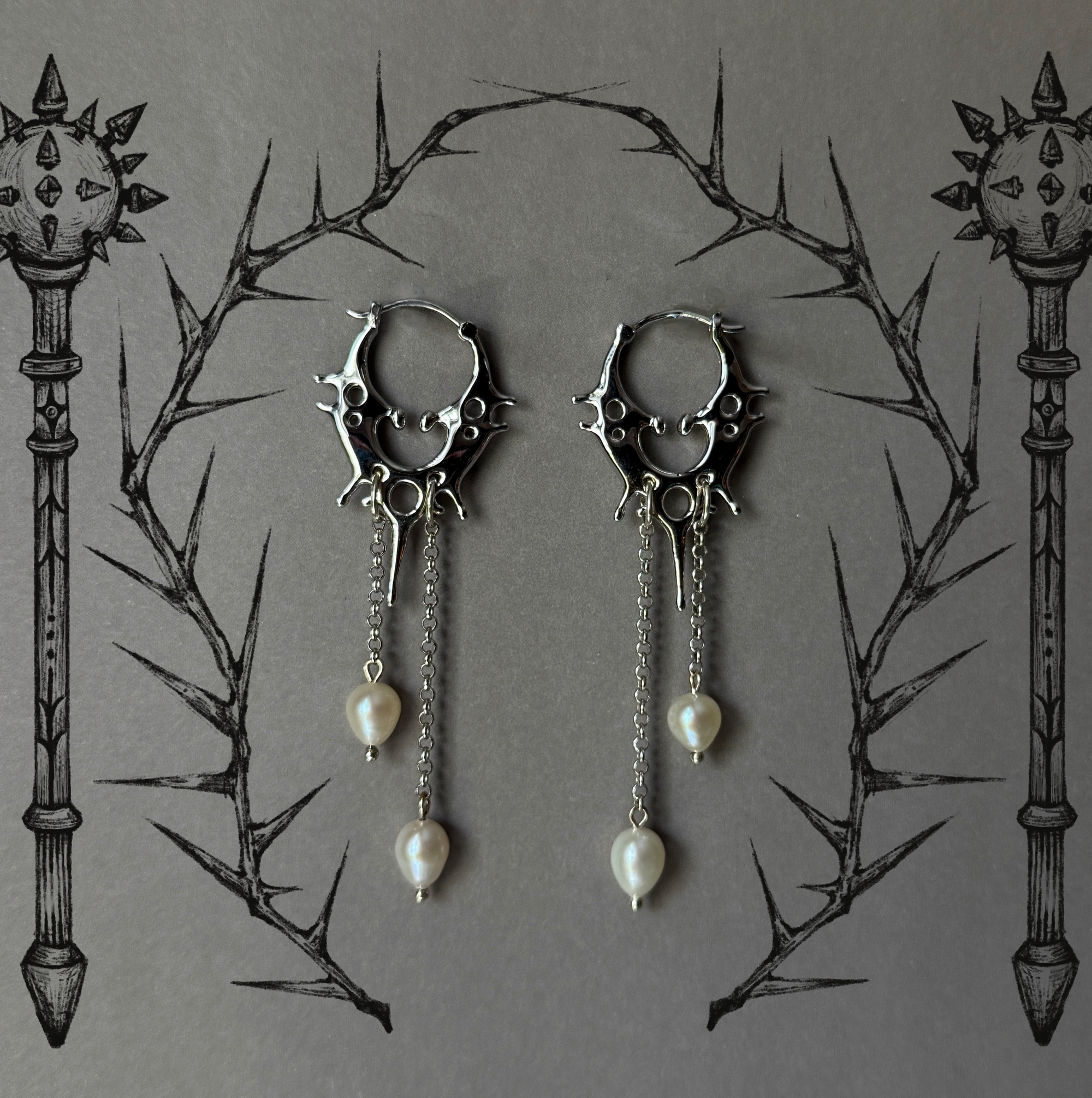 Reims Pearl Hoops || Sacred Collection